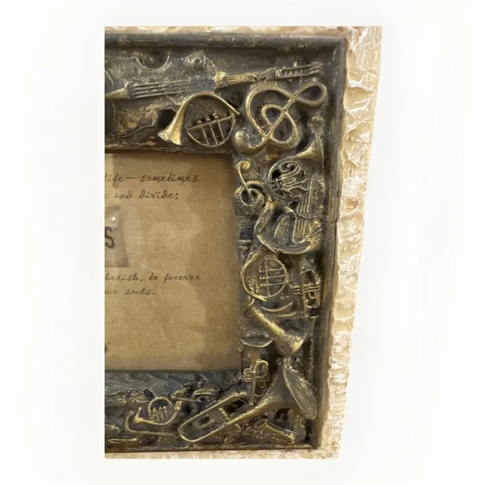 Life Echoes Musical Instrument Picture Frame Vintage Bronze Resin 4x6 Wall Decor
